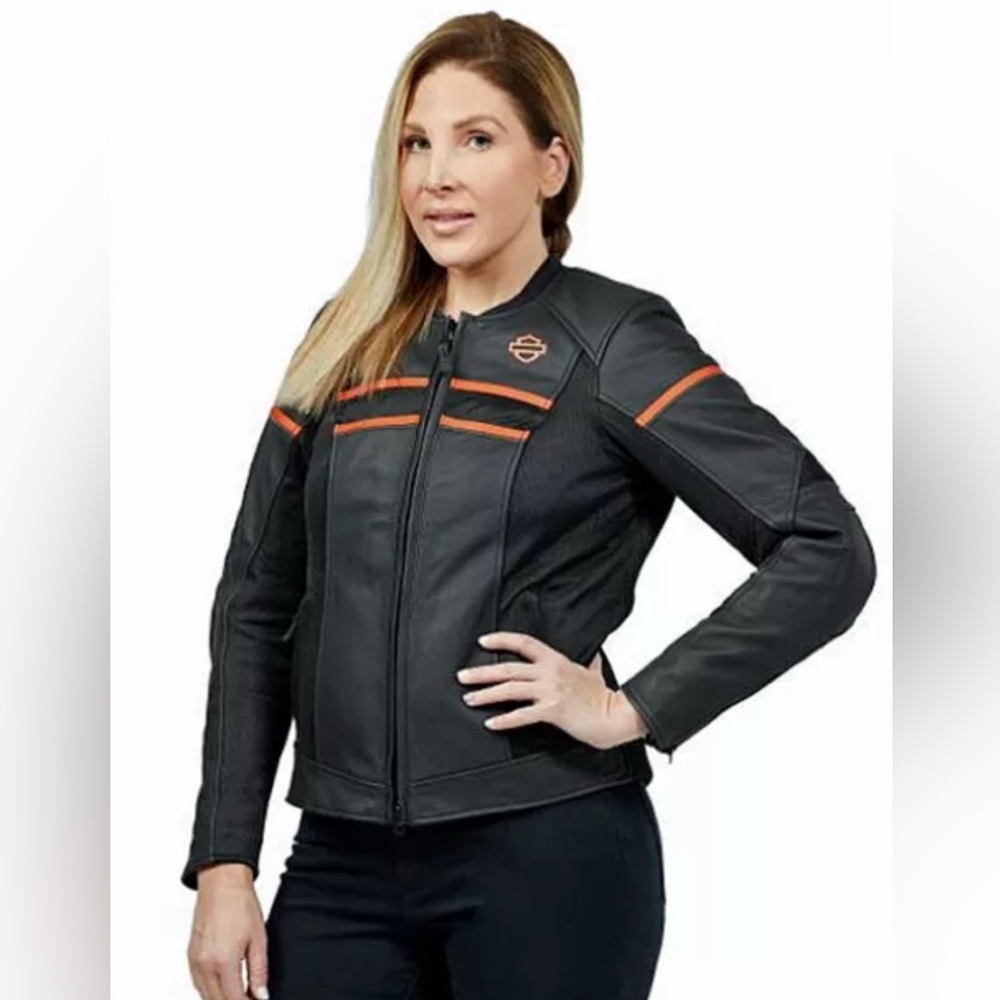 Harley Davidson Women's H-D Brawler Genuine Cowhide Leather Jacket Sz Small NWT